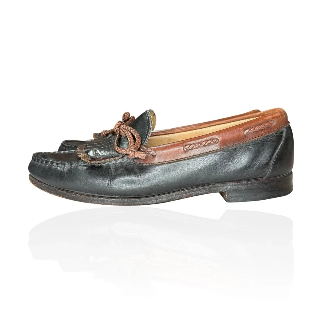 Allen Edmonds Woodstock 9D‎ Black Brown Leather Kiltie Tassel Loafer Shoes USA